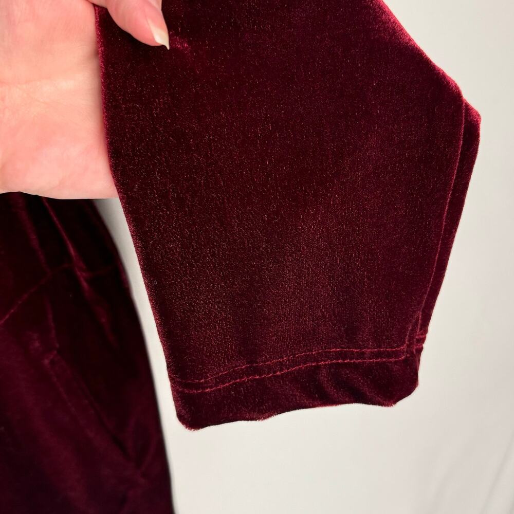 Vtg Bob Mackie Wine Red Velvet Embroidered Gape Long Sleeve Zip Top Sz Small - Picture 5 of 9